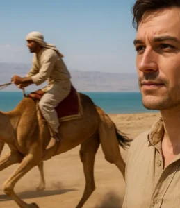 Ator que gravou cena de corrida de camelos em Mar Morto