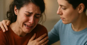 Sonhar com uma pessoa conhecida chorando muito: consolo